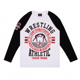 Лонгслив LEADER WRESTLING чёрно-белый